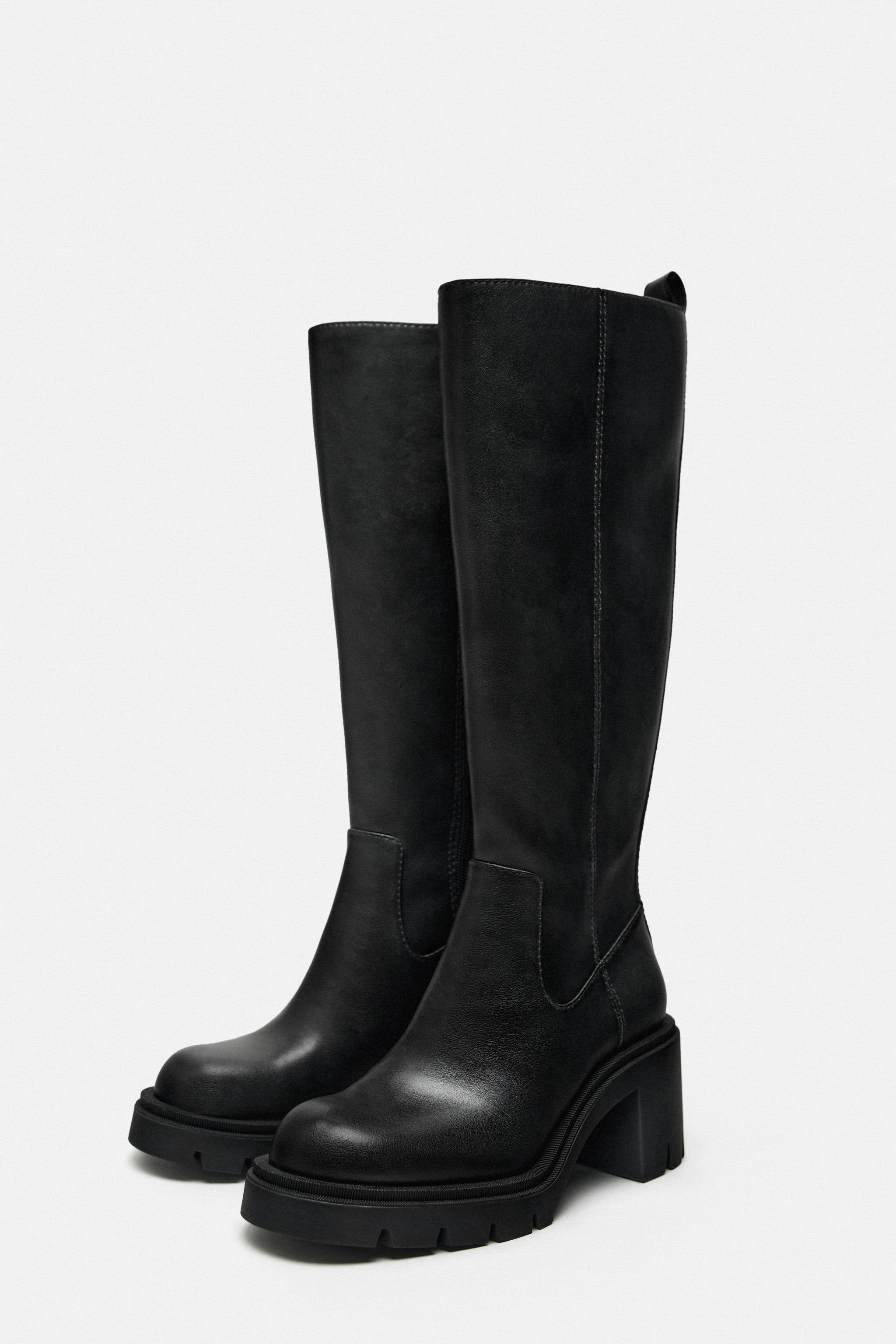 Zara tall lug hot sale soled boots