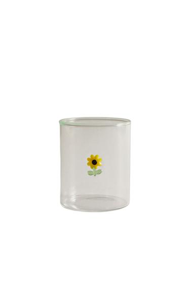 SUNFLOWER BOROSILICATE TUMBLER - Yellow by Zara