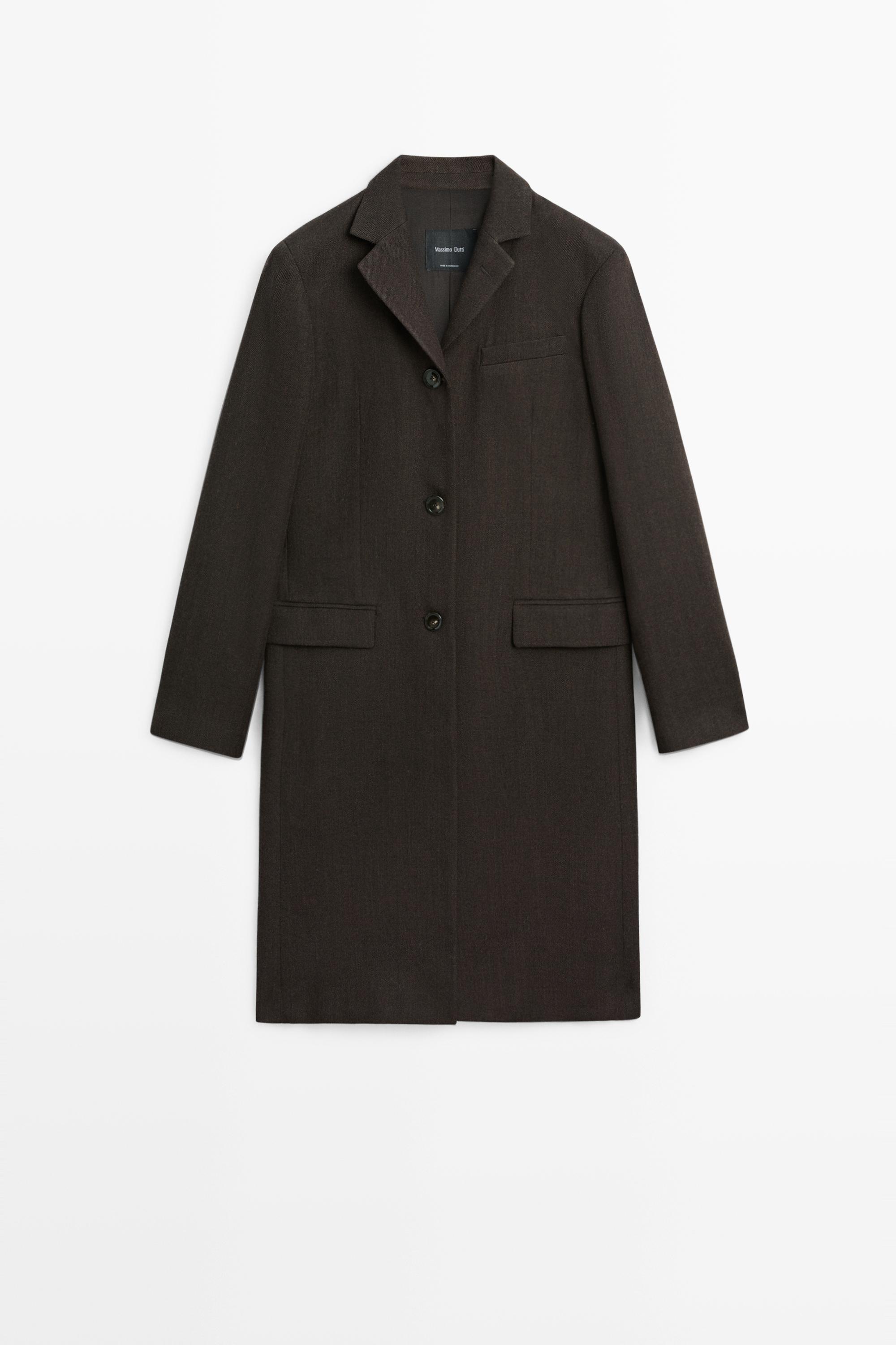 Manteau long 100 % laine