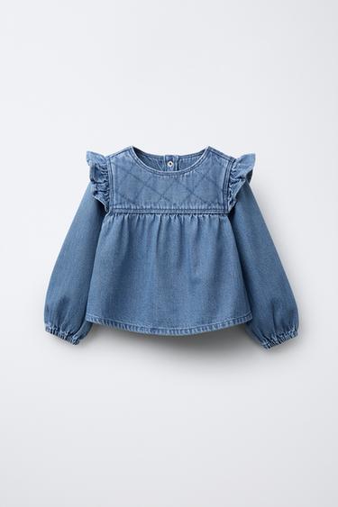 JEANSHEMD MIT VOLANTS - Mittelblau von Zara - Bild 0