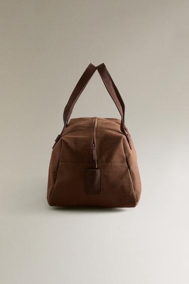 CANVAS WEEKENDER BAG - Brown by Zara - Image 2