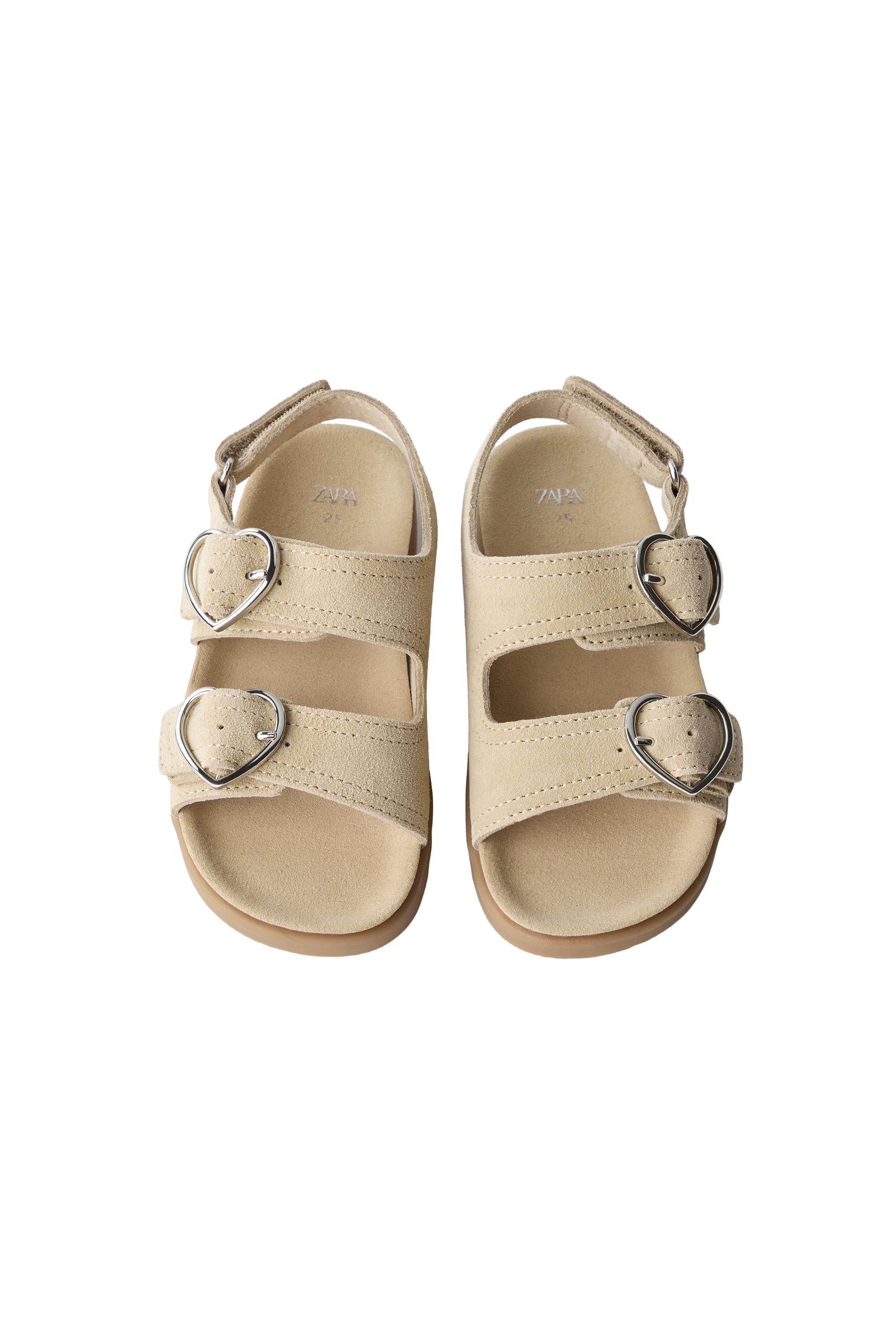 LEATHER BUCKLE SANDALS — Sandy Brown (alternate view)