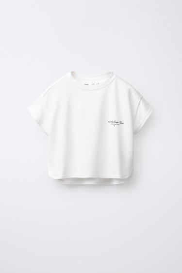 تيشرت منسدل بنص - أبيض مكسور الخاص بـ Zara - صورة 0