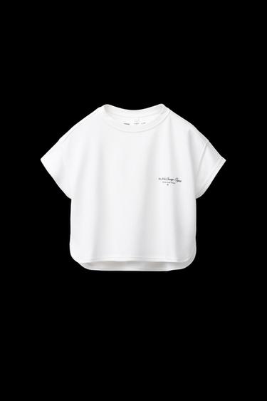 FLOWING SLOGAN T-SHIRT - Oyster-white by Zara - Image 0