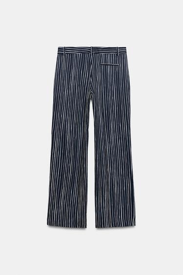 PANTALON À RAYURES ZW COLLECTION - Bleu marine de Zara - Image 7