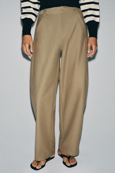 PANTALÓN BARREL - Camel medio de Zara
