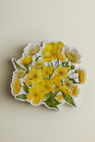 PACK OF FLORAL PAPER NAPKINS (PACK OF 20) - Orange by Zara