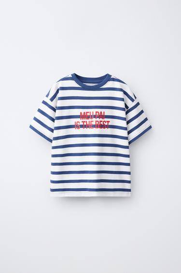 CAMISETA LISTRADA COM ESTAMPA - Riscas da Zara - Imagem 0