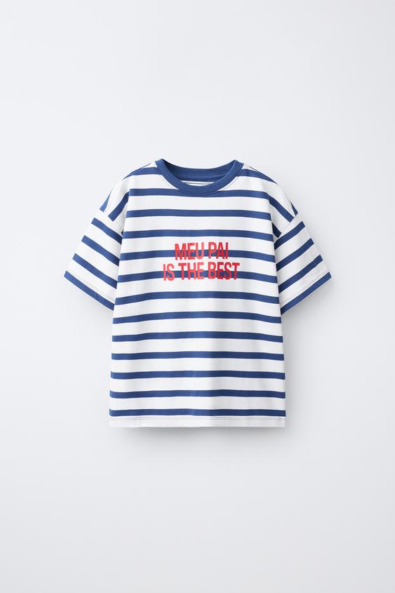 STRIPED SLOGAN T-SHIRT - Stripes by Zara - Image 0