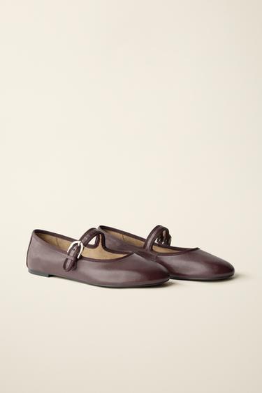 LEATHER BALLET FLATS CREATED BY CARAMEL LONDON X ZARA - Brown by Zara