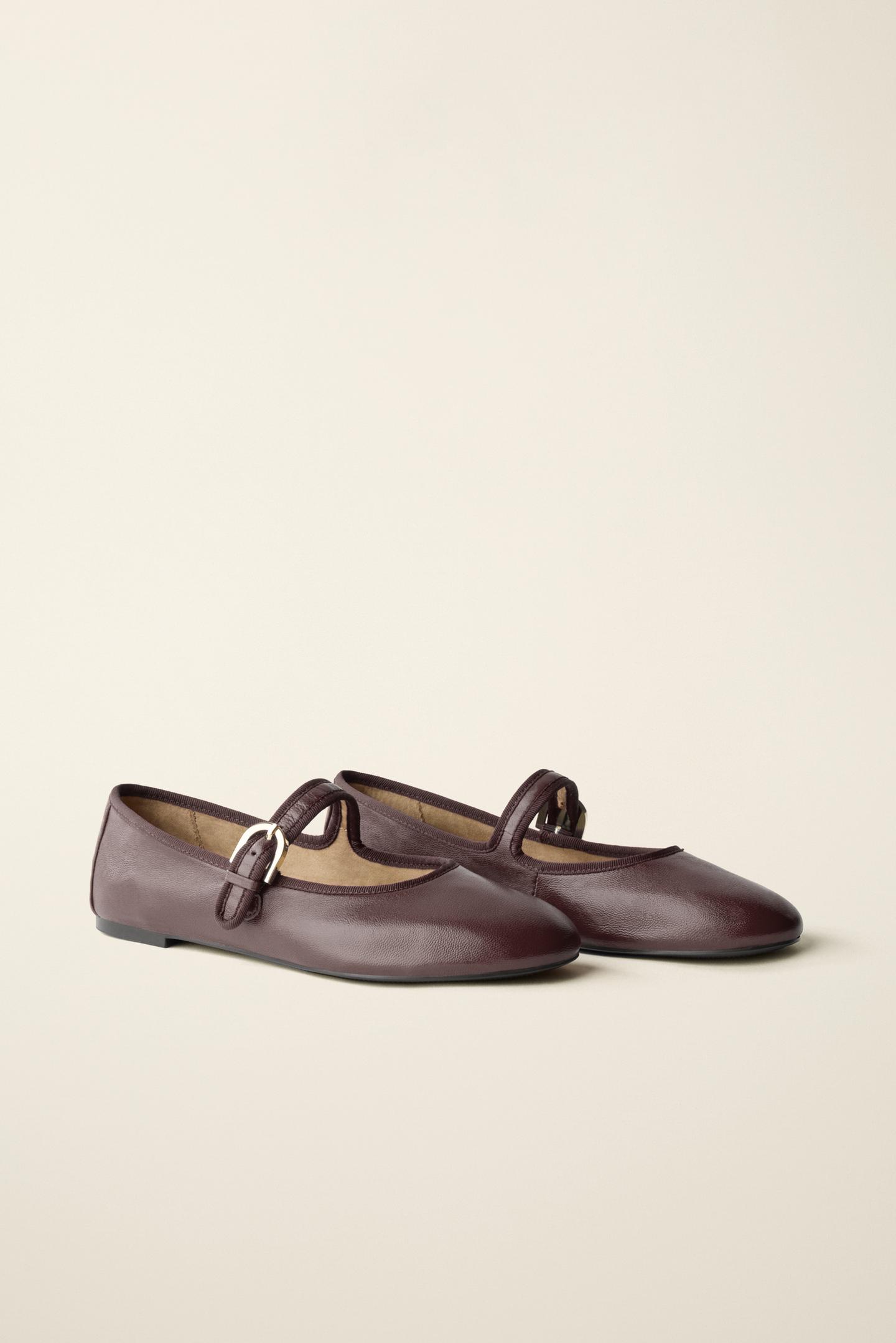 Детские балетки Zara Leather Ballet Flats Created BY Caramel London X, цвет: Коричневый — фото 5