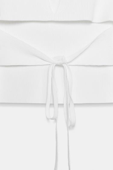 TOP EN MAILLE BOULES DOS - Blanc de Zara - Image 4