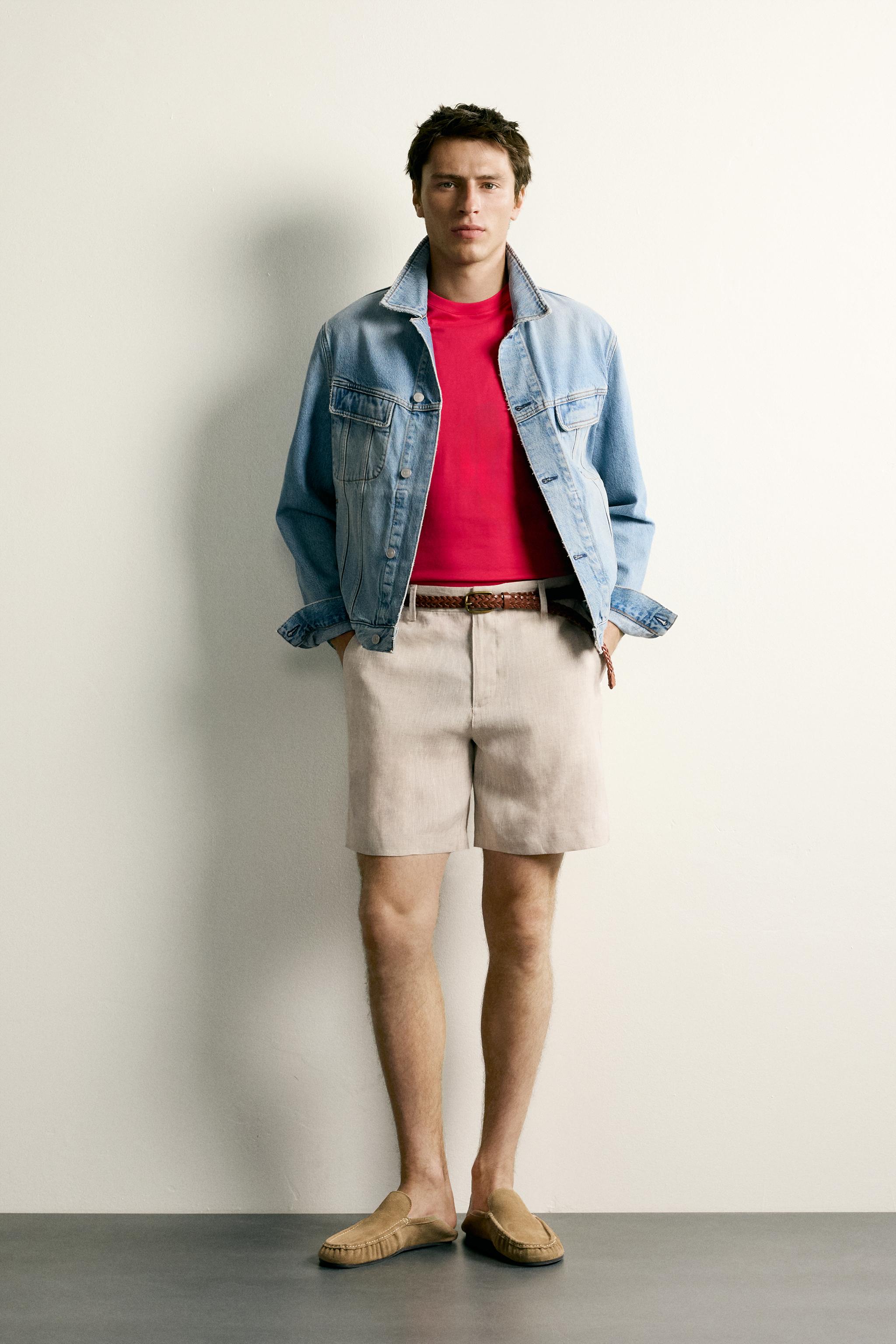 BERMUDA REGULAR FIT 100 % LIN