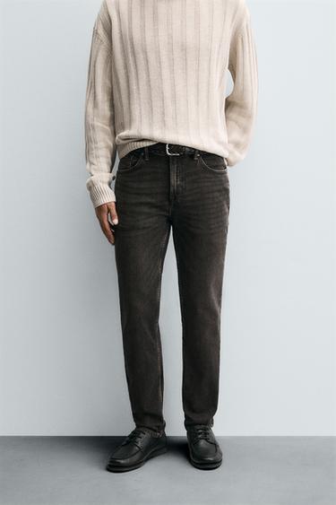 JEANS SLIM FIT BAZIKE - Gri/Bezhë nga Zara