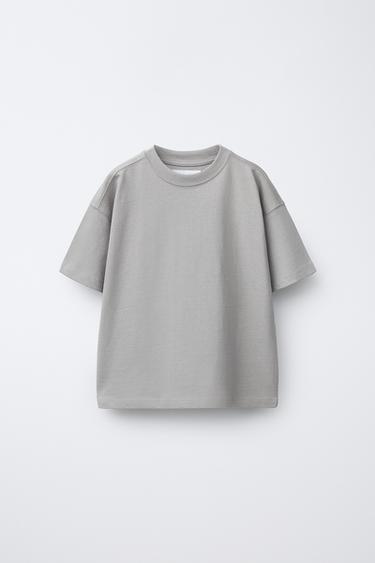 Zara PLAIN MEDIUM WEIGHT T-SHIRT - Gray