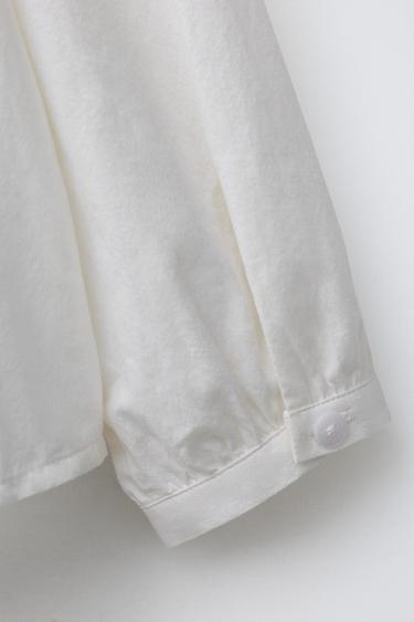 BLOUSE À COL CLAUDINE BRODÉE - Blanc de Zara - Image 3