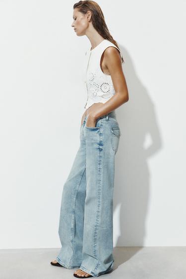 JEANS Z1975 FLARE FIT DE CINTURA BAIXA - Azul-médio da Zara