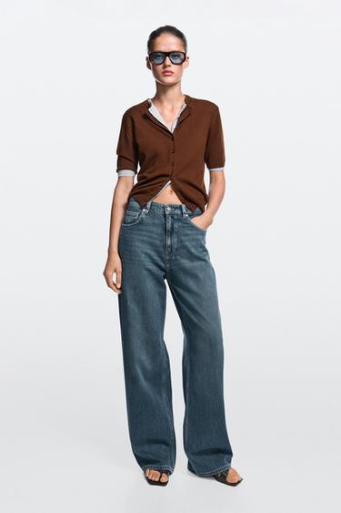 Zara Relaxed wide-leg jeans - Mid-blue - Image 0