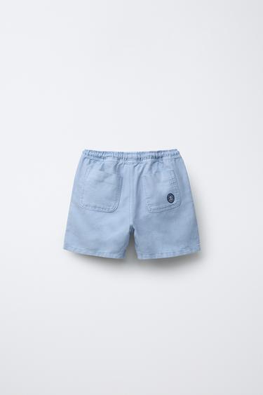 STANDARD LINEN BLEND BERMUDA SHORTS - Blue by Zara - Image 1