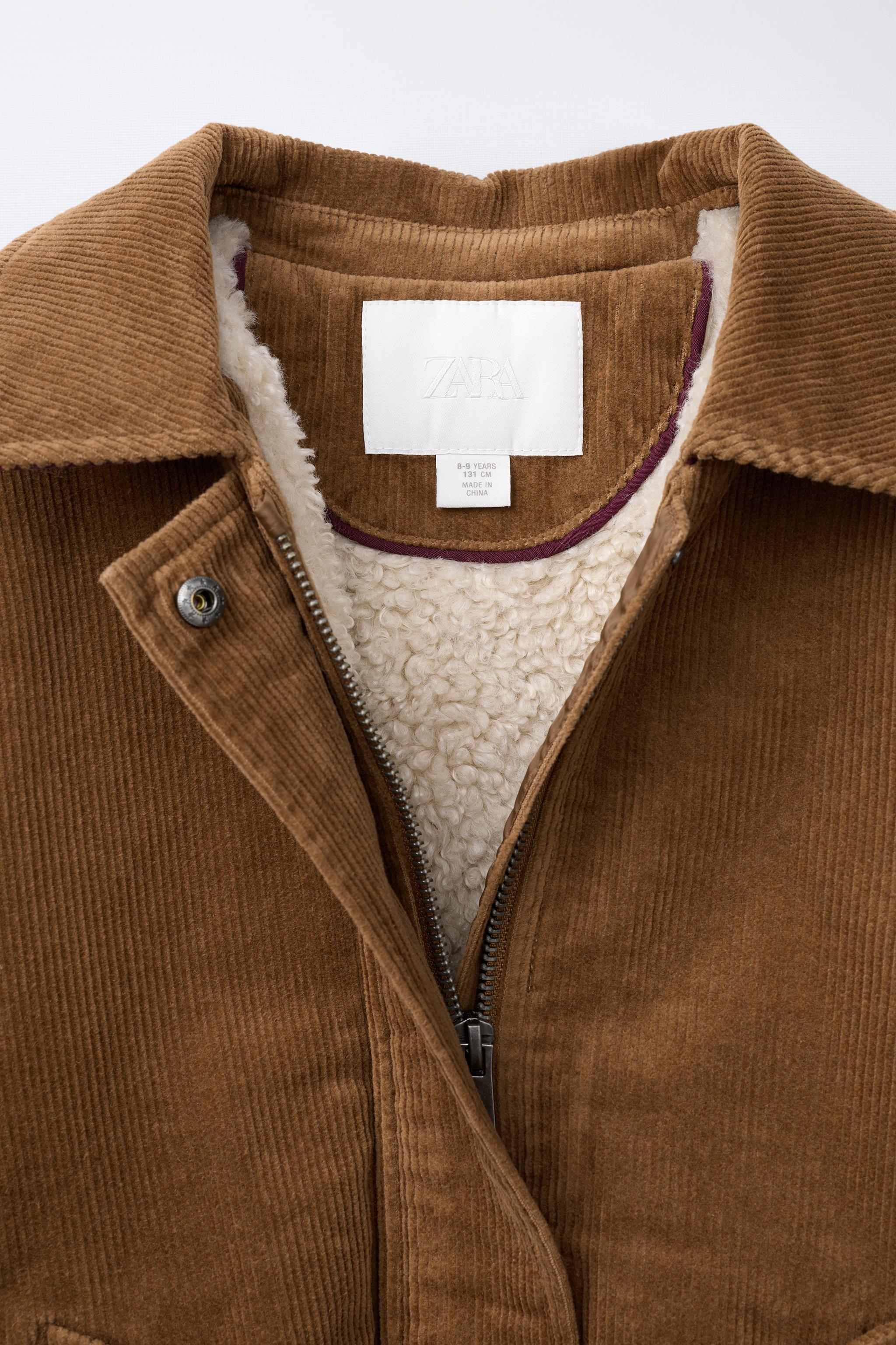 BLOUSON EN VELOURS CÔTELÉ EFFET MOUTON