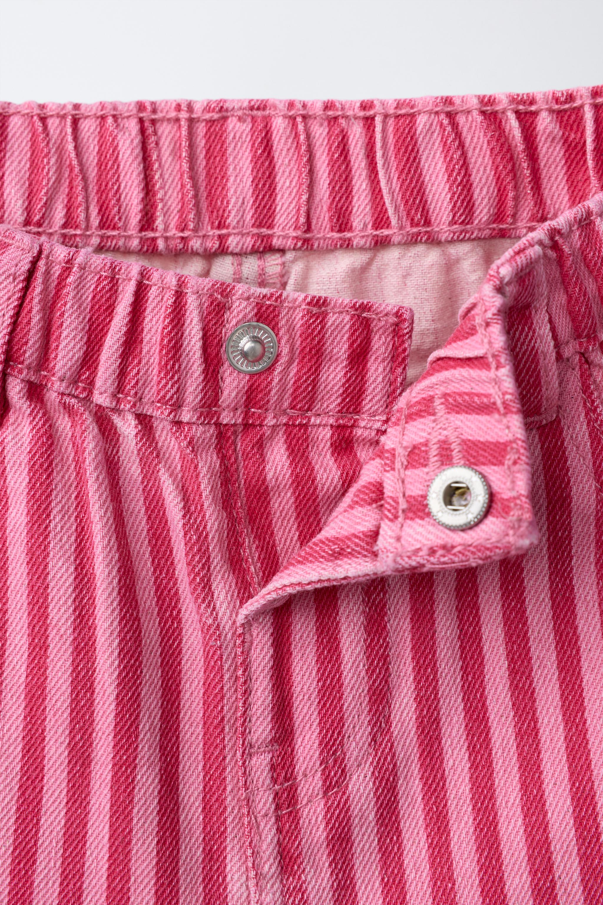 Детские джинсы Zara RUFFLED STRIPED CULOTTES — фото 4