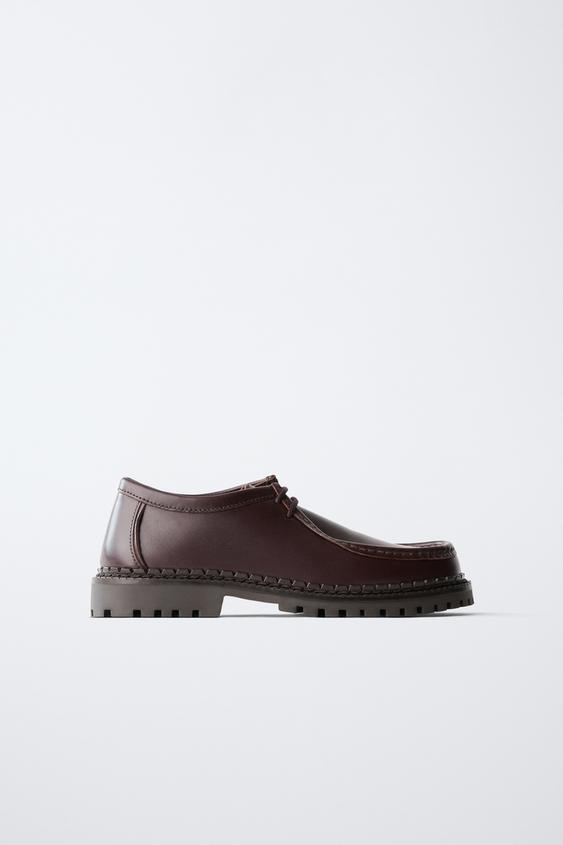 GIÀY WALLABEE DA - Màu đỏ rượu từ Zara - Hình ảnh 0