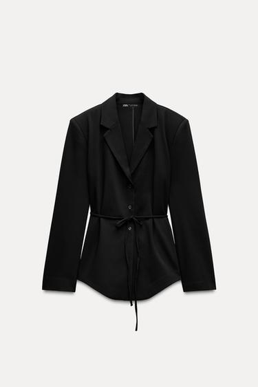 Zara BELTED BLAZER - Black