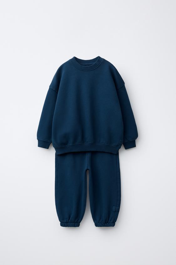 LABEL SWEATSHIRT AND JOGGER TROUSERS SET - Blue by Zara - Image 0
