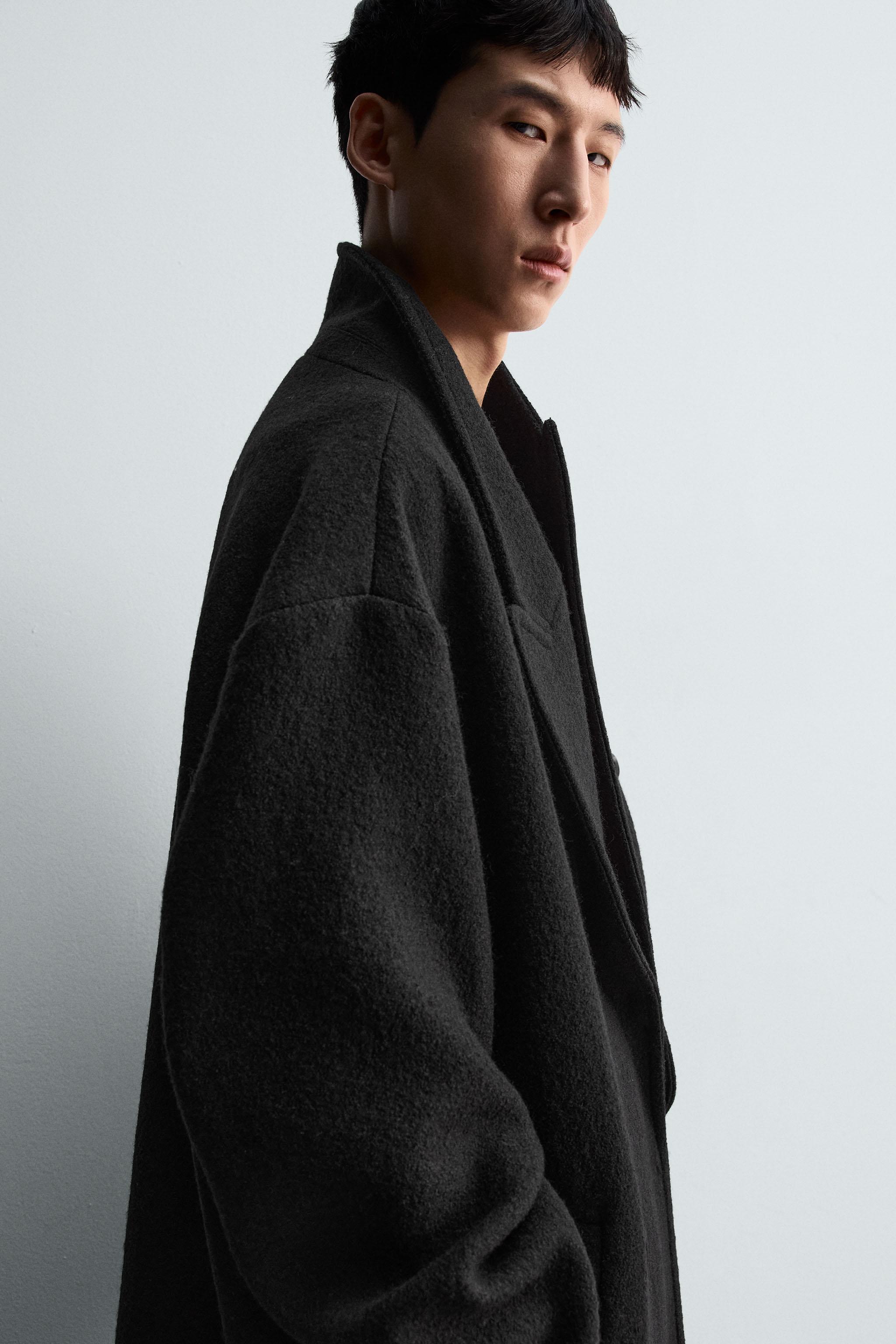 ブークレテクスチャーダブルブレストコート - ブラック | ZARA Japan