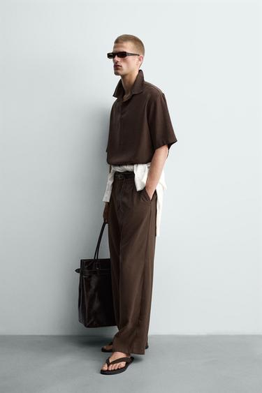 CHEMISE POLO FLUIDE COUPE DÉCONTRACTÉE - Marron de Zara - Image 3