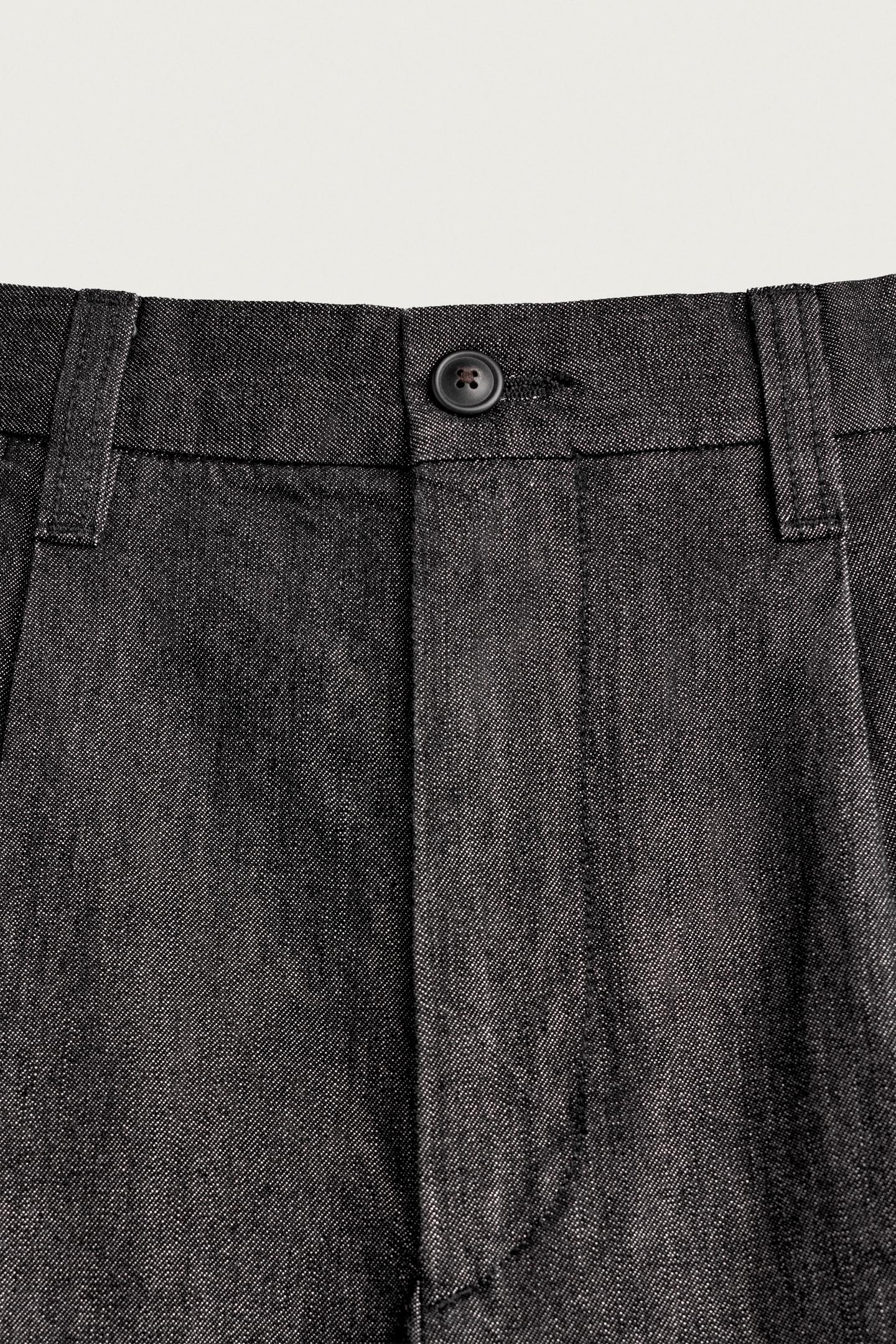 Мужские джинсы Zara Pleated Denim Chino, цвет: Чёрный — фото 8