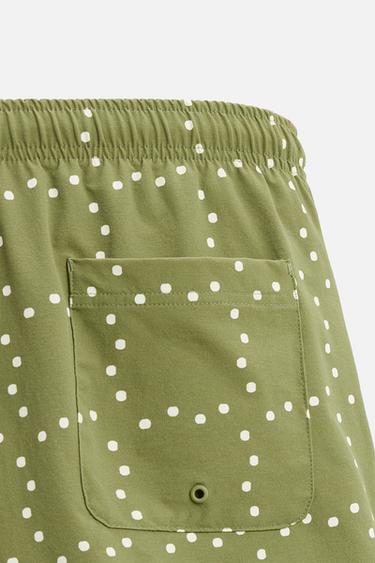 ABSTRACT PRINT MID-LENGTH SWIMMING TRUNKS - Light khaki by Zara - Image 9