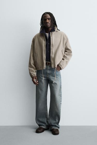 PADDED JACKET WITH COMBINED COLLAR - Beige by Zara - Image 0