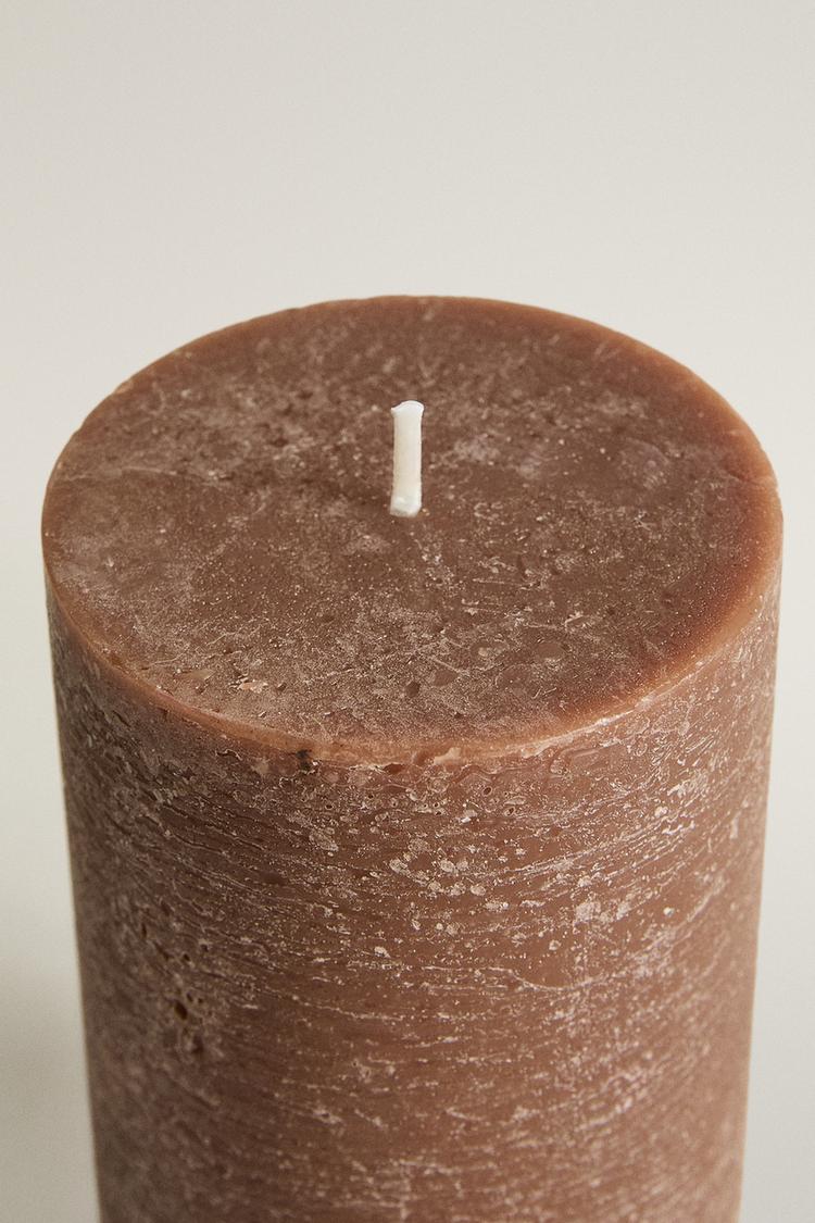 (500 G) CYLINDRICAL SALTED CARAMEL SCENTED CANDLE — Cream