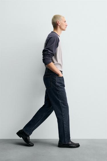 JEAN STRAIGHT FIT COTON - LAINE - Bleu moyen de Zara - Image 4