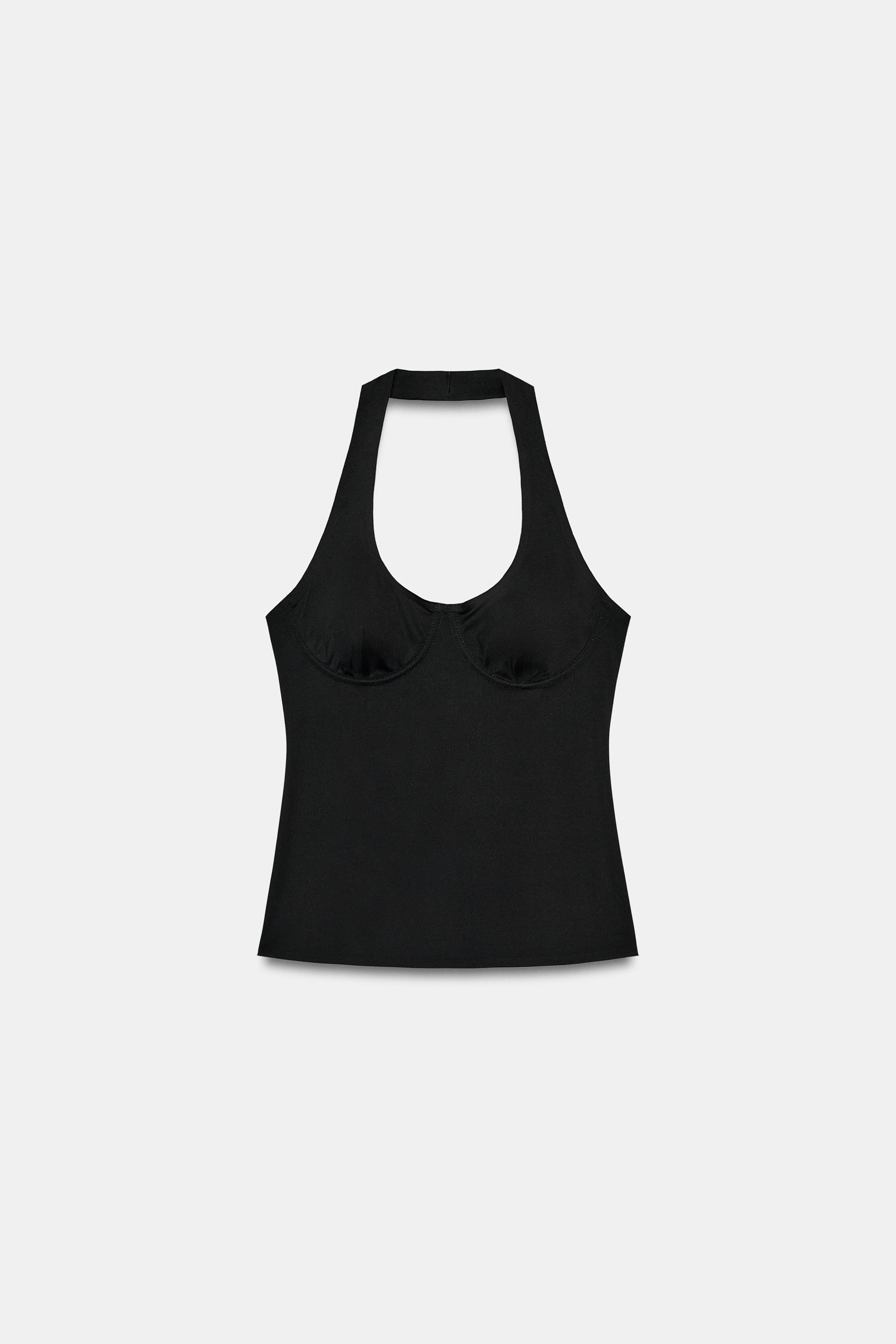 POLYAMIDE HALTER TOP