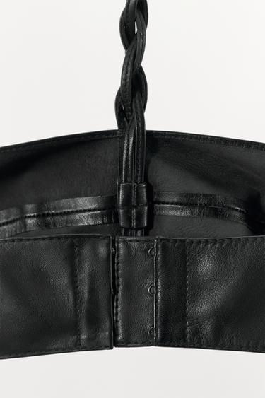 100% BRAIDED LEATHER BRA - Black by Zara - Image 5