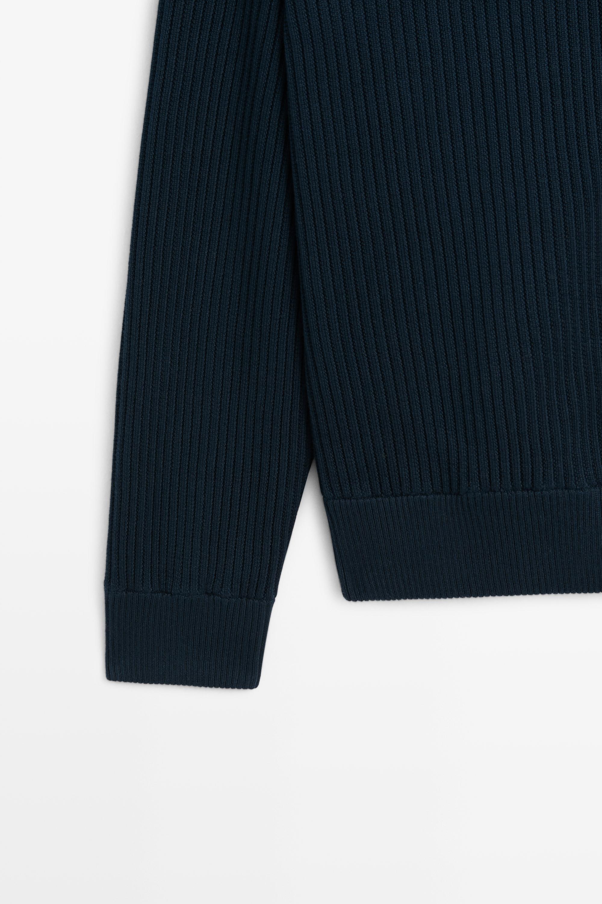 100% cotton ribbed knit cardigan