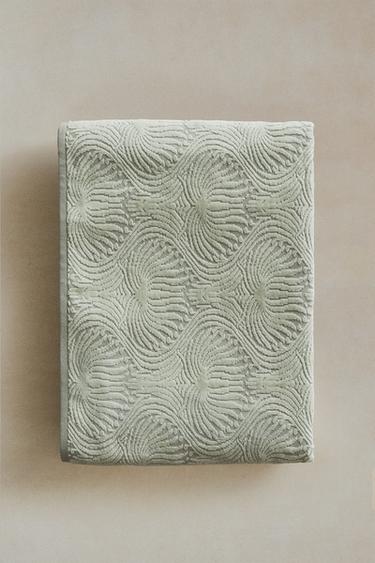 TOALLA BAÑO JACQUARD MOSAICO - Verde agua de Zara