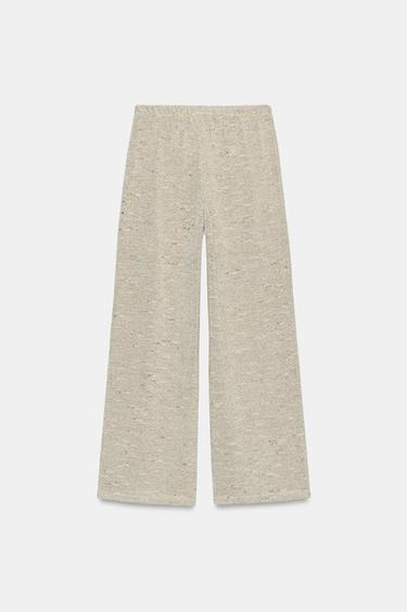 PANTALON LARGE TEXTURÉ - Gris de Zara - Image 6