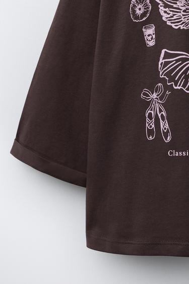 BALLET T-SHIRT - Brown by Zara - Image 3