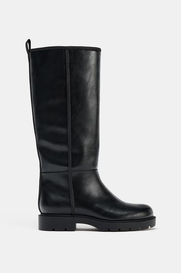 TOPSTITCHED BOOTS - Black by Zara