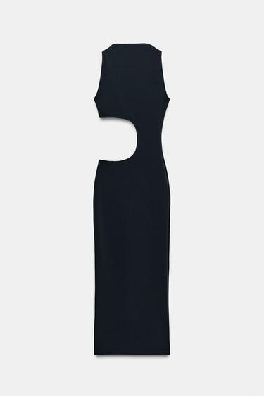 ROBE MI-LONGUE OUVERTURE STRETCH - Bleu de Zara - Image 7