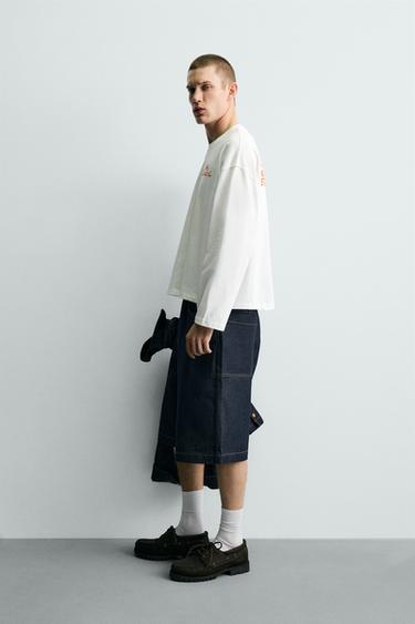 CONTRAST PRINT SLOGAN T-SHIRT - White by Zara - Image 3