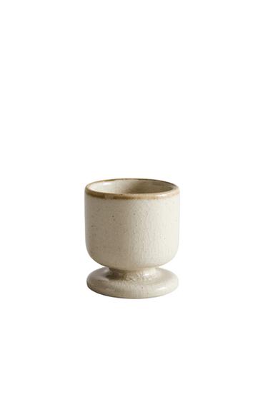 STONEWARE EGG CUP - Grey / Beige by Zara