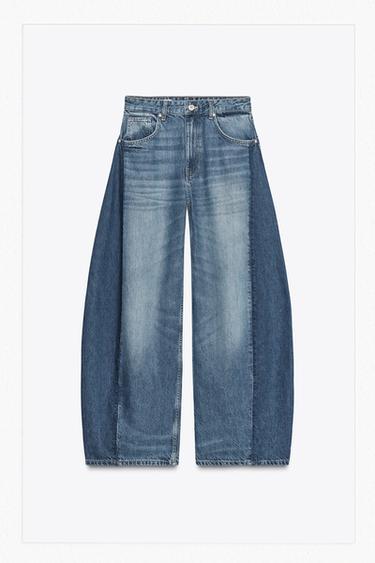 TRF BALLOON OVERSIZE HIGH-WAIST JEANS - Navy blue by Zara
