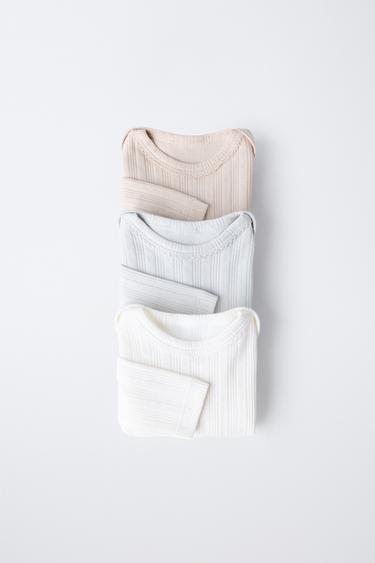 6 MONTHS-3 YEARS/ THREE-PACK OF LONG SLEEVE BODYSUITS - Multicoloured by Zara