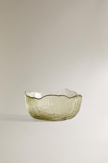 RAISED GLASS BOWL - Green by Zara