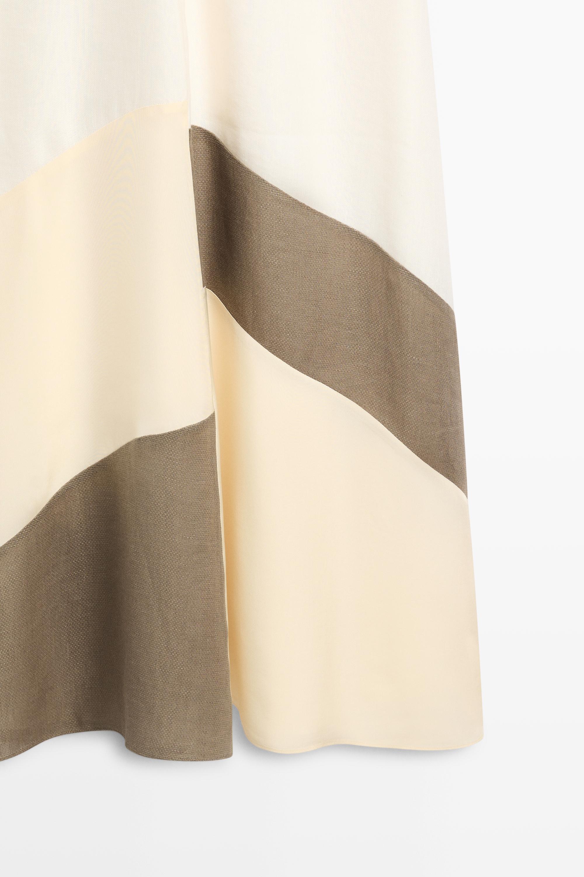 Robe midi fluide contrastée