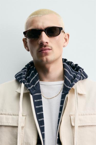 Zara CROPPED FIT ZIP JACKET - Ecru